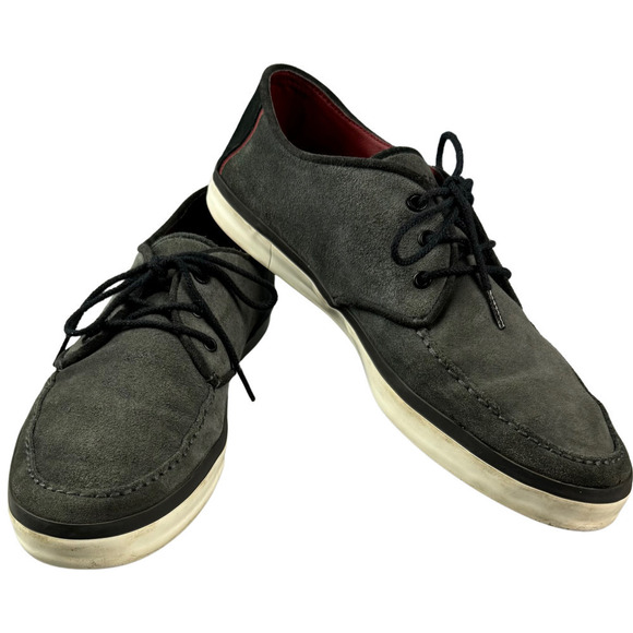 Lacoste Other - Lacoste Suede Sevrin 4 Grey Black Sneakers Loafers Shoes Metal Alligator Size 13
